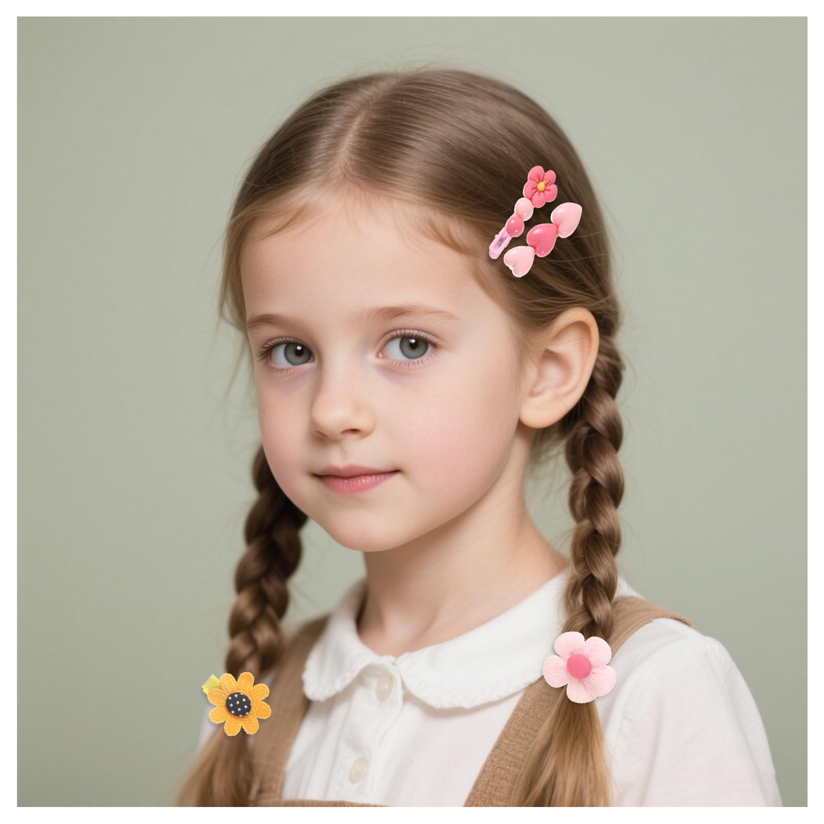 BAISEN 26 Pieces Baby Girls Hair Clips, Sweet Hair Accessories for Girls Cute Animals, Flowers, Fruits, Rainbows - Image 2