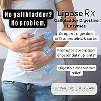 Vista 4 de Gallbladder Formula, Lipase, Protease and Amylase Digestive Enzymes to Reduce Bloating - Vegetarian Formula, 60 Veg Capsules