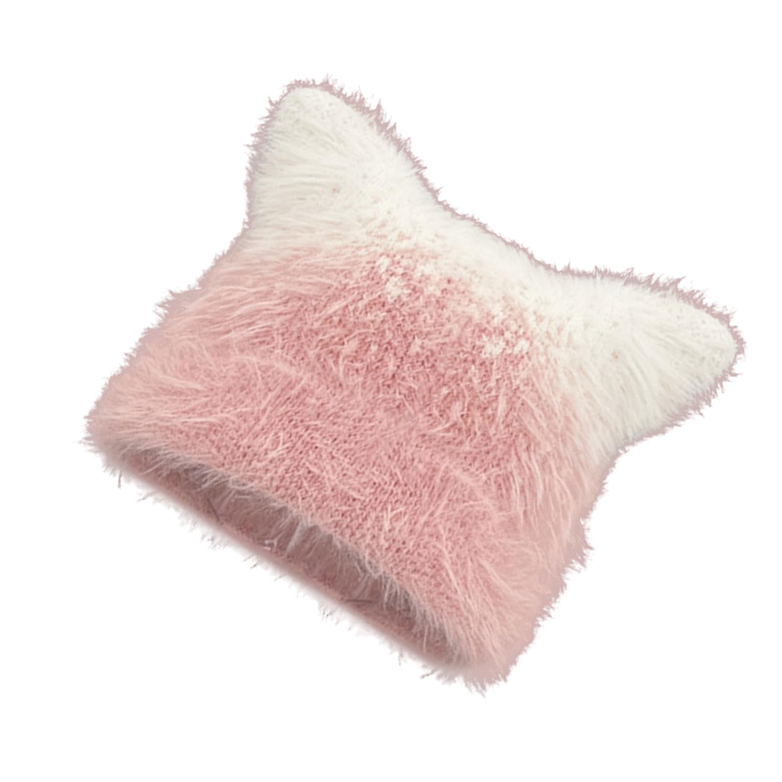 FeiYeup Oversized Kitten Hat with Ear Lovely Colorful Skiing Hat Furry Ear Cartoon Photo Props Outdoor Head Wrap for Halloween
