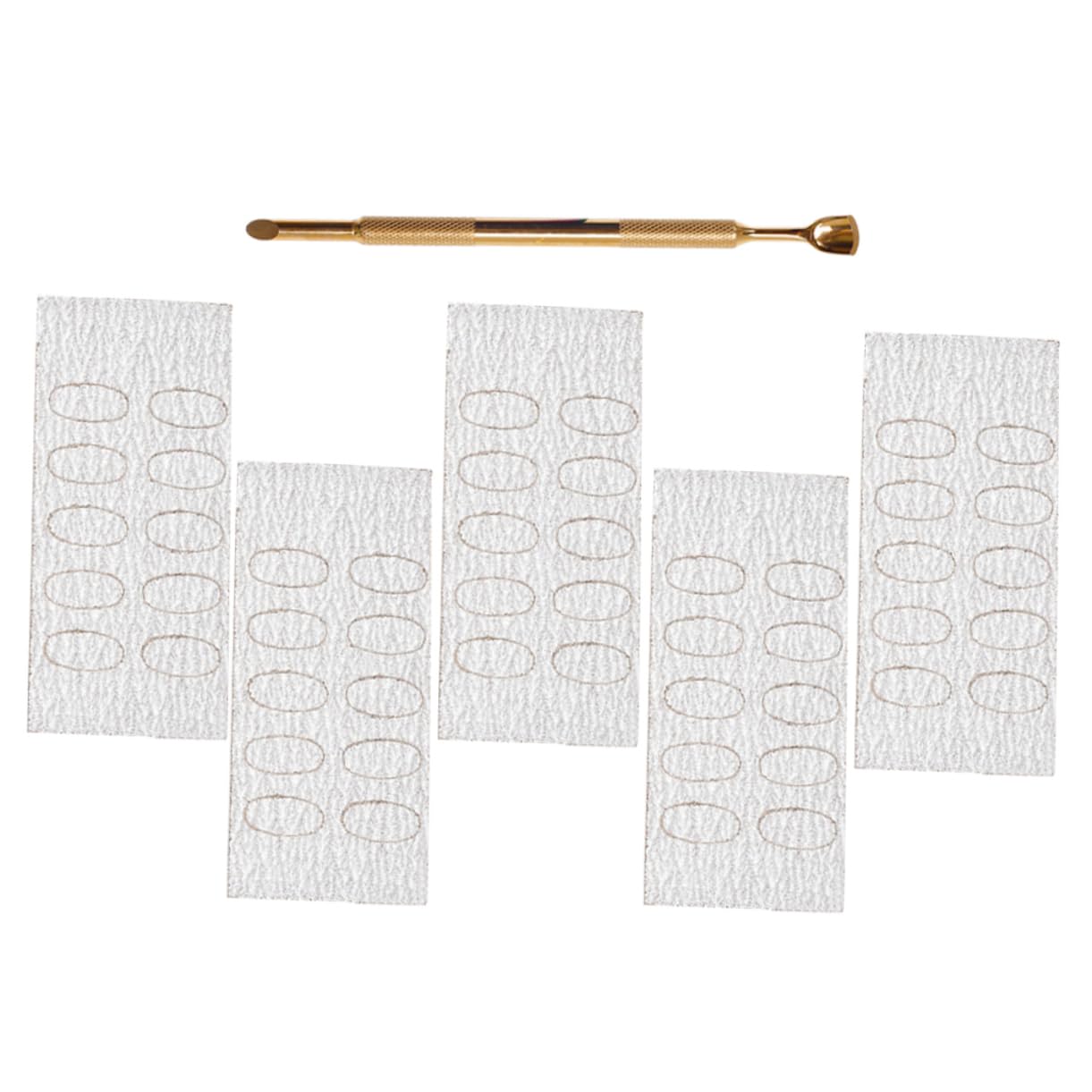 BIUDECO 1Set Cuticle Trimmer with Dual Head Pusher Sandpaper Pads Nail for Gel Polish Removal for Salon Home Manicure