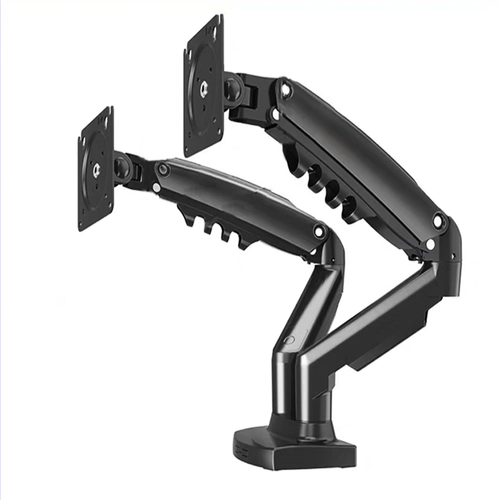 Supporto doppio monitor per 2 monitor, braccio regolabile con molla a gas Full Motion, schermi da 10-27", 2-9 kg per braccio, inclinazione, rotazione, altezza regolabile