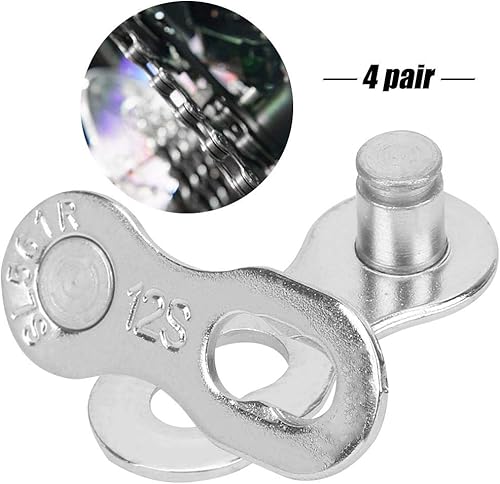 Miniatura 6 de RiToEasysports 4 pares de conectores de cadena, cadena de acero de 12 velocidades, piezas de conector de eslabones perdidos, accesorio de ciclismo