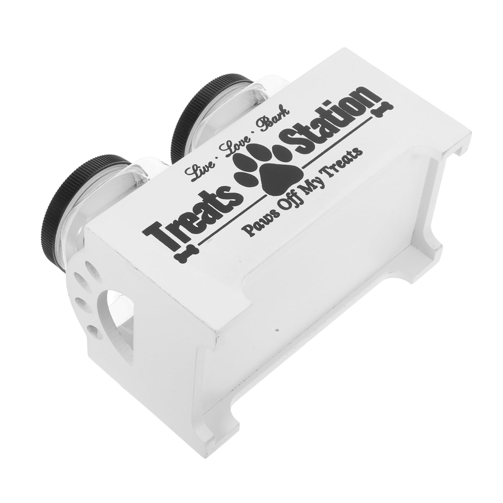 BESPORTBLE 1 Set Dog Food Storage Box Dog Treats Dog Food Jar Container Dog Treat Container for Countertop Crate Dog Storage Organizer Dog Treat Container Holder Tabletop Bin Wooden White