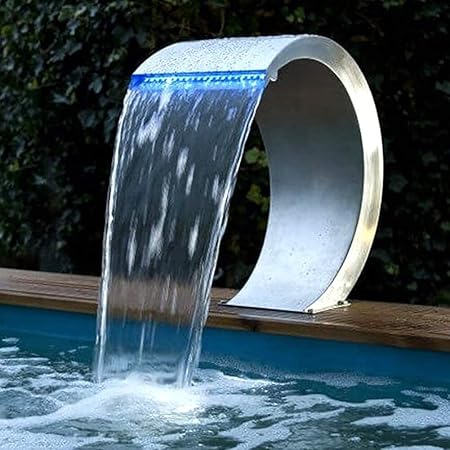 Image Waterfall Fountain Stainless Steel Garden for Swimming Pool Sea Water, Garden, Pond Equipment