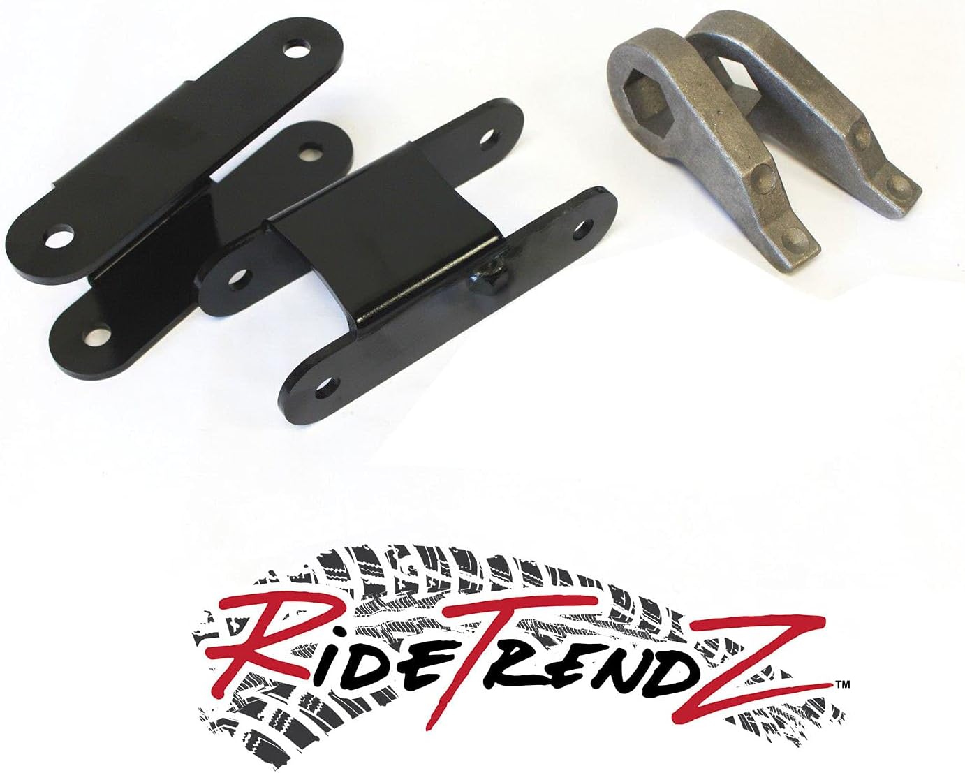 RTZ - Compatible with Chevy GMC S10 S15 Pickup Jimmy Blazer Full Lift Kit Front Adjustable 1-3" Forged Torsion Lift Keys + Rear 2" Lift Shackles Black 4wd