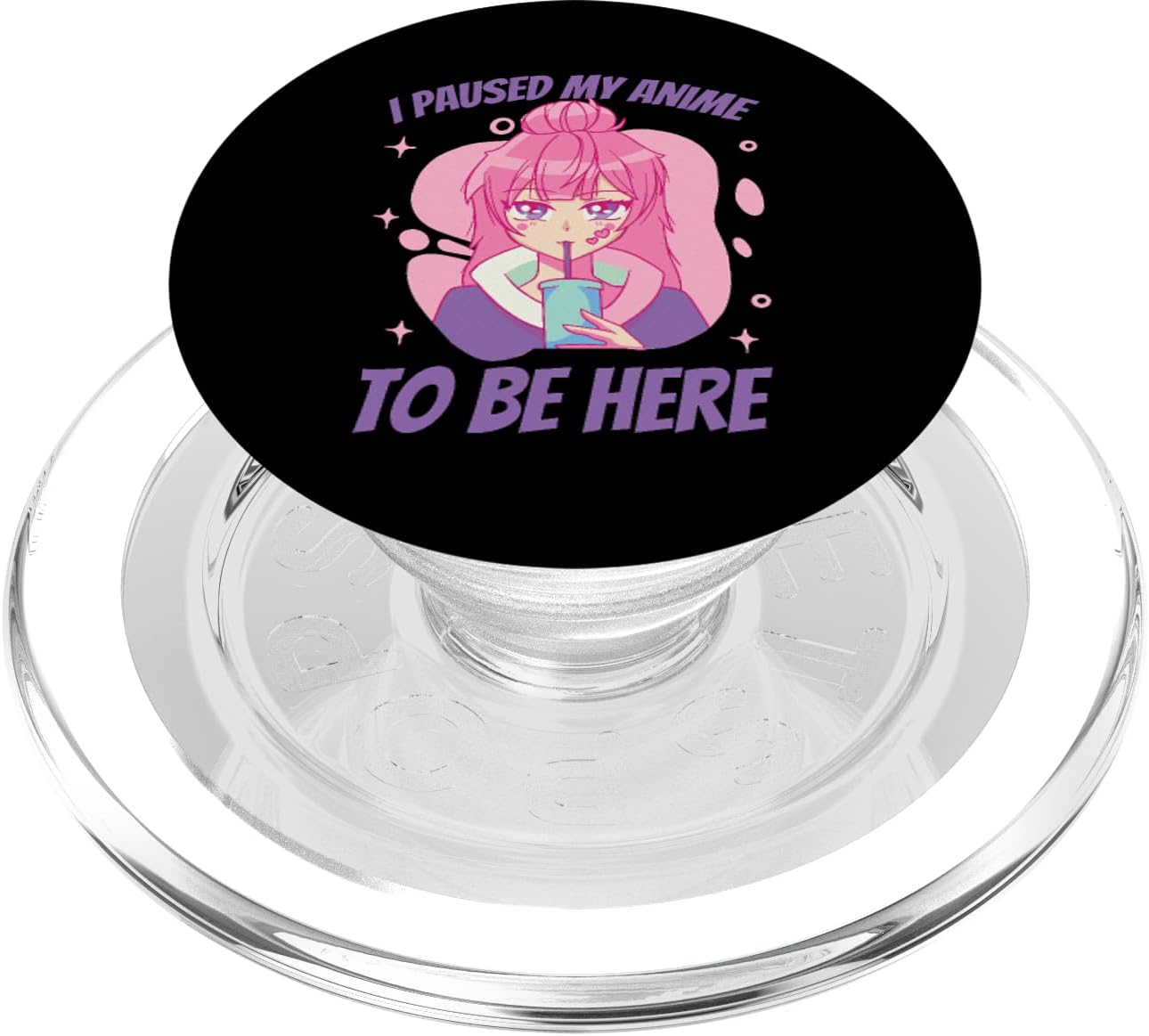 I Paused my Anime to be Here | Cute Anime Girl Funny Quote PopSockets MagSafe PopGrip for iPhone