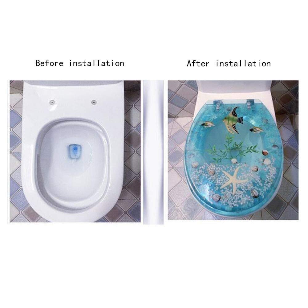 Angol Shiold Resin Toilet Seat Round Seashells Cover,3D Effects Heavy