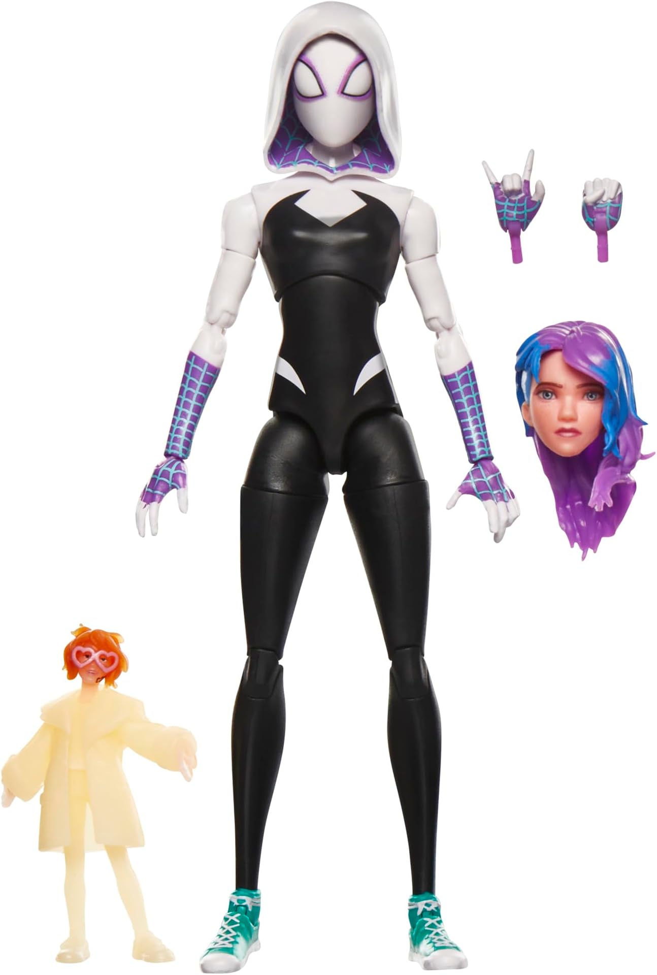 Marvel Legends Series Spider-Gwen, Spider-Man: Across the Spider-Verse Collectible 6 Inch Action Figure, Pink and White
