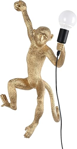 CHABEI - Lámpara industrial vintage de pared, hecha de resina, con figura de mono, para sala de estar, dormitorio de niños, decoración de club