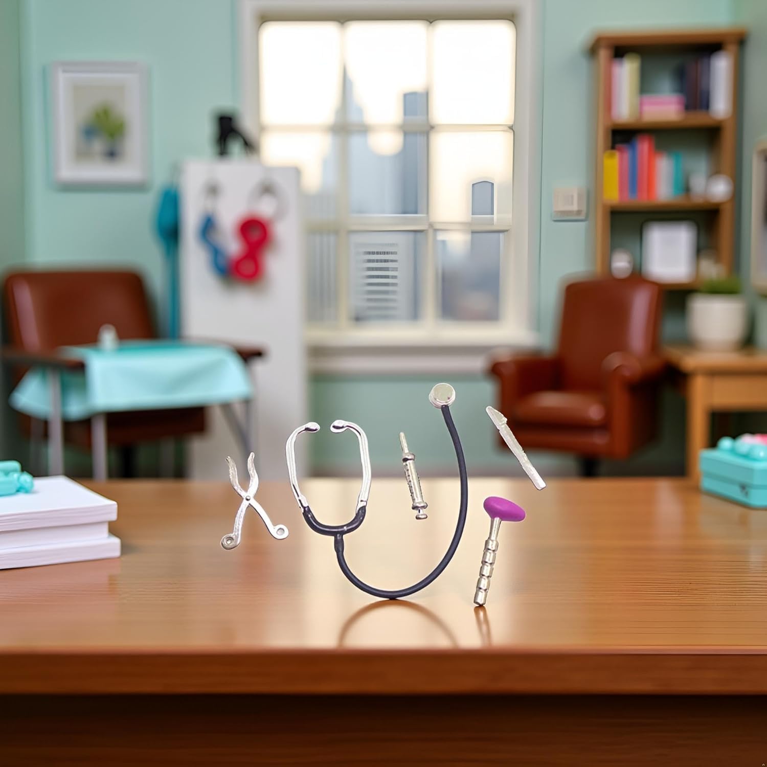 5Pcs Dollhouse Mini Stethoscope Care Tools Dollhouse Dolls Miniature Garden Kit - Image 4