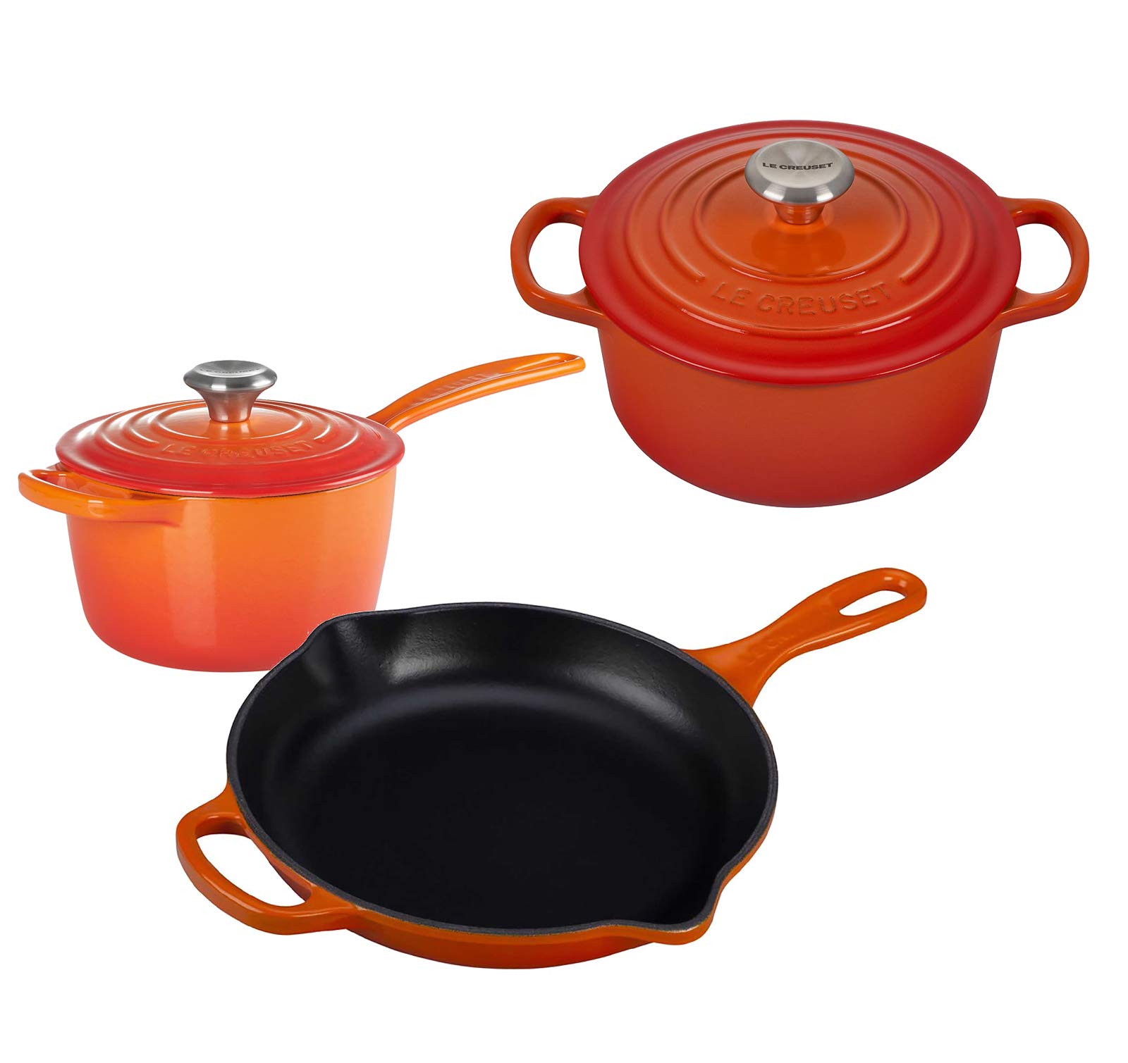 Amazon.com: Le Creuset 5 Piece Enameled Cast-Iron SS Knob Condo