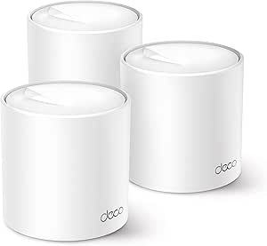 TP-Link Deco X50 Wi-Fi 6 Mesh WLAN Set(3 Pack), AX3000 Dualband Router &amp;Repeater (Reichweite bis zu 604m²,WPA3, ideal für große Häuse, kompatibel mit Amazon Alexa, 9XGigabit Ports) weiß