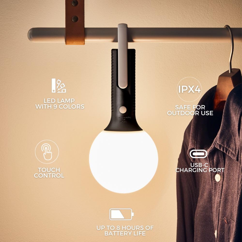 Lexon Lampada LED Multiposizione Uso Interno ed Esterno Luce Bianca Fredda (Grigio)