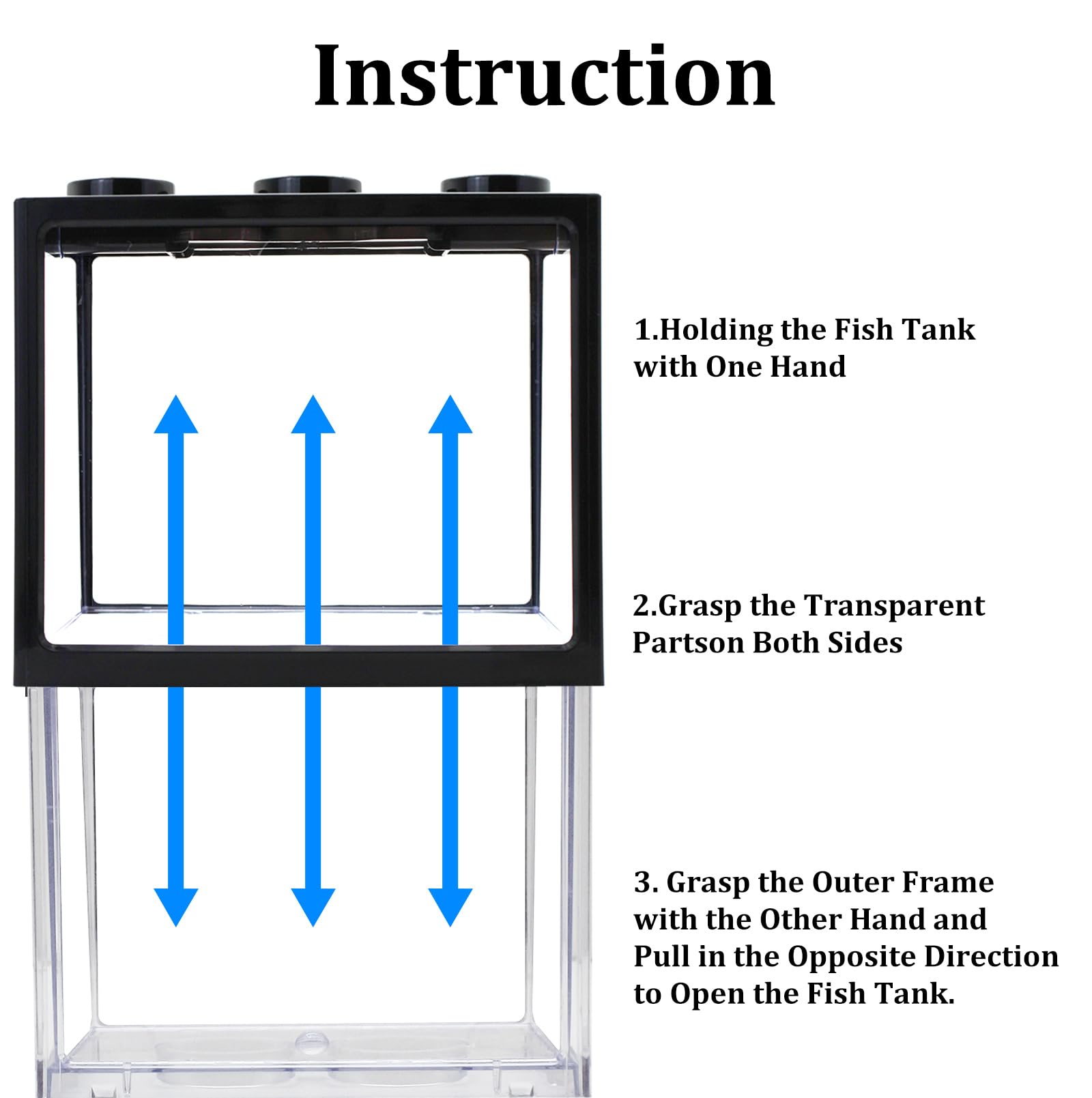 Acryl Aquarium 40x22,7x25,5cm Mit Klettergerüst - Betta Fischtank Mit Futterloch