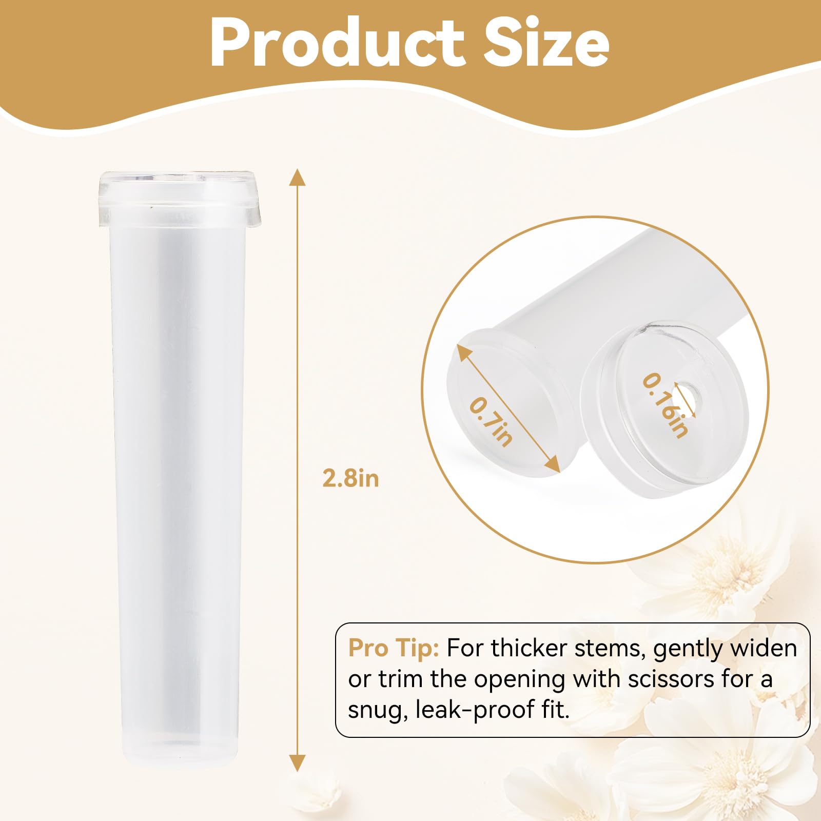 Clear Floral Water Tubes - 100 Pack -3