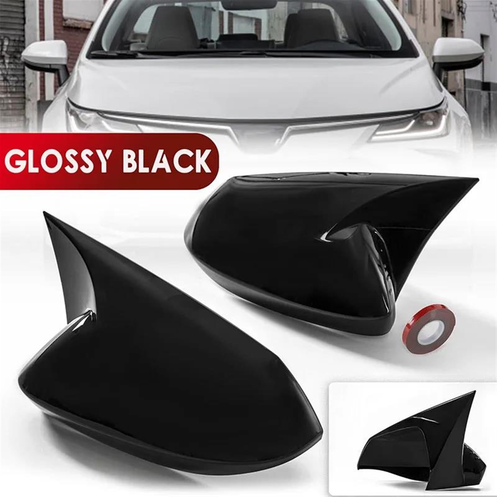 Coques De Rétroviseurs Extérieurs Pour Toyota Corolla 2019-2022 - Noir Brillant Ou Aspect Carbone - Protection Et Style - 10