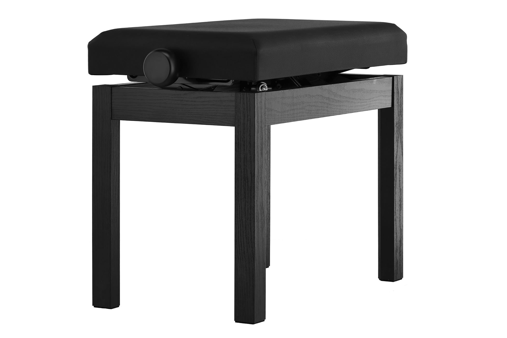 GEWA Panchina per pianoforte Student - Legno massello - Rivestimento in similpelle - Regolazione dell'altezza scorrevole 48-57 cm - Costruzione stabile - nero opaco