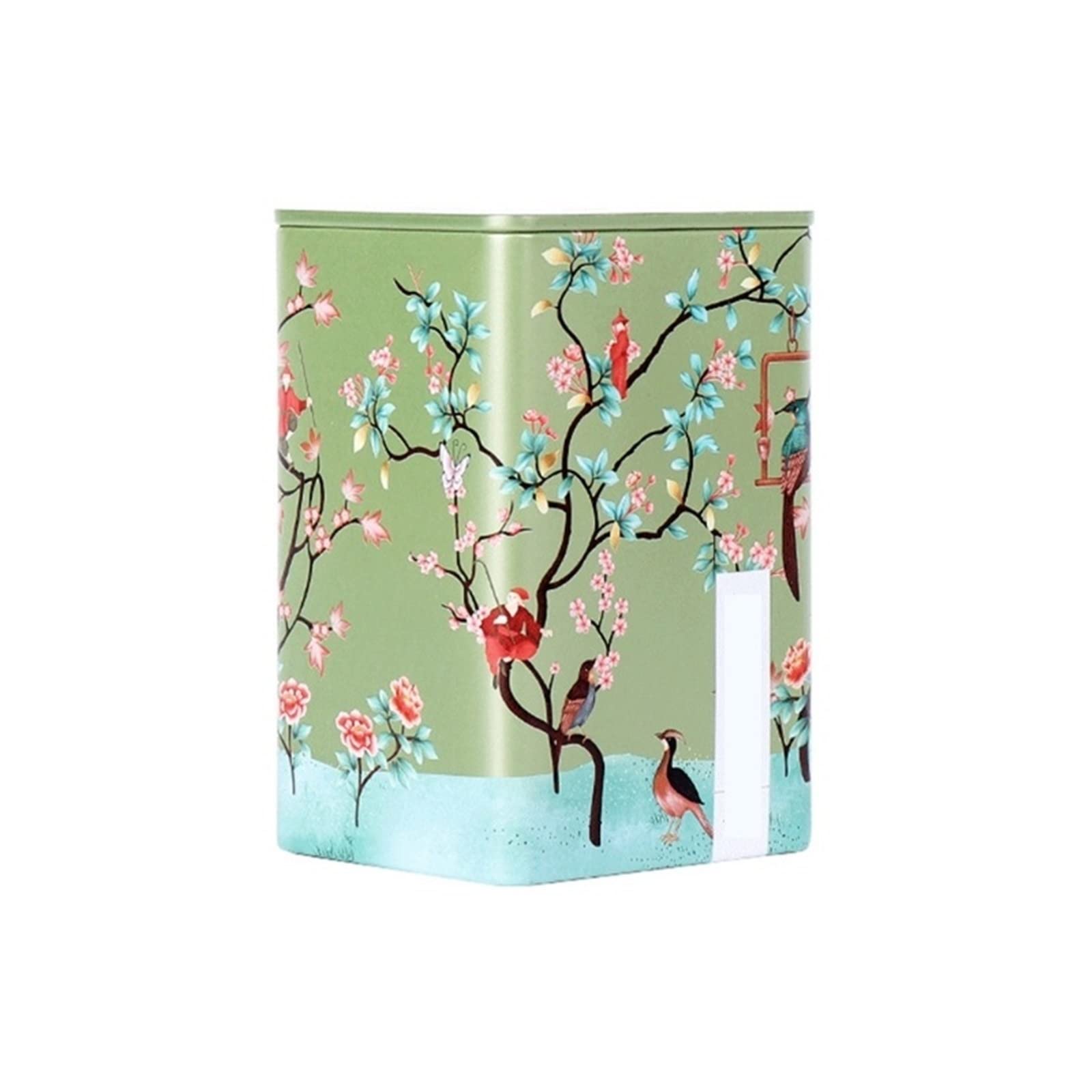 JINGYAN Tea Storage Jars Square plum tea Box Tea Container Snack Storage Metal Candy Cans Vintage Kitchen Sealed Canister