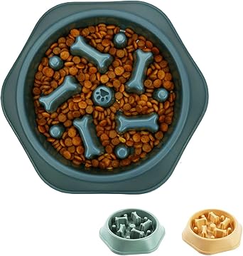 Slow Feeder Dog Bowl,Anti Gulping Healthy Eating Interactive Bloat Stop Fun Alternative Dog Slow Food Feeding Pet Bowl,