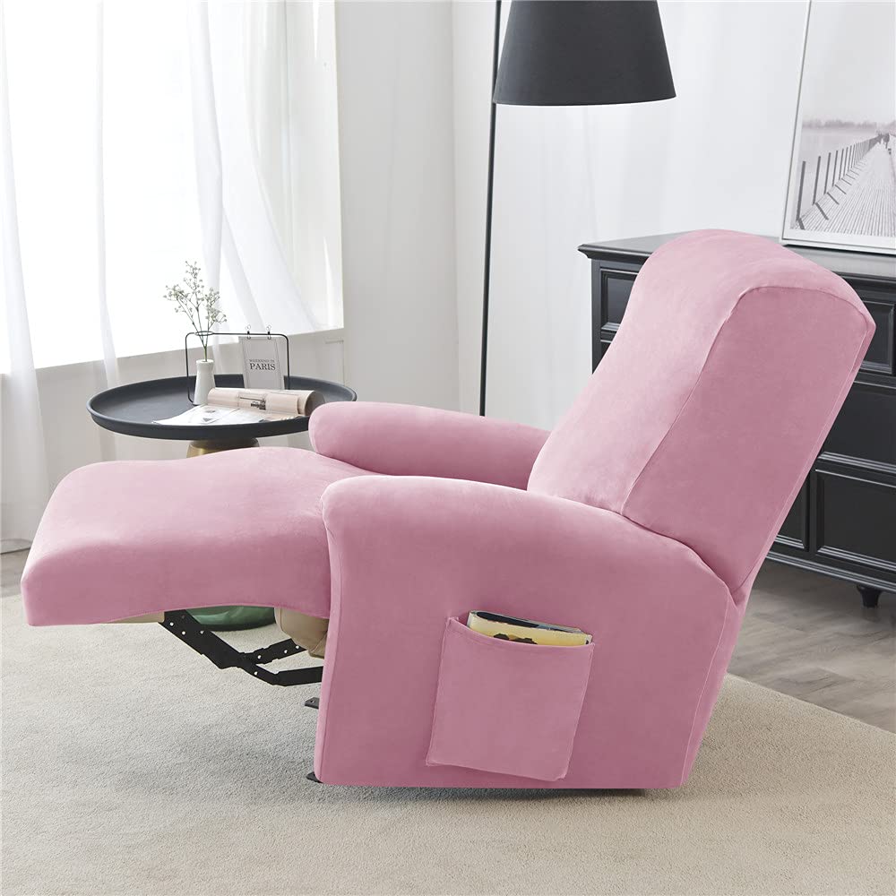 Copripoltrona Relax In Velluto Elasticizzato - Rosa, 1 Posto, Con Tasche - Foto 13