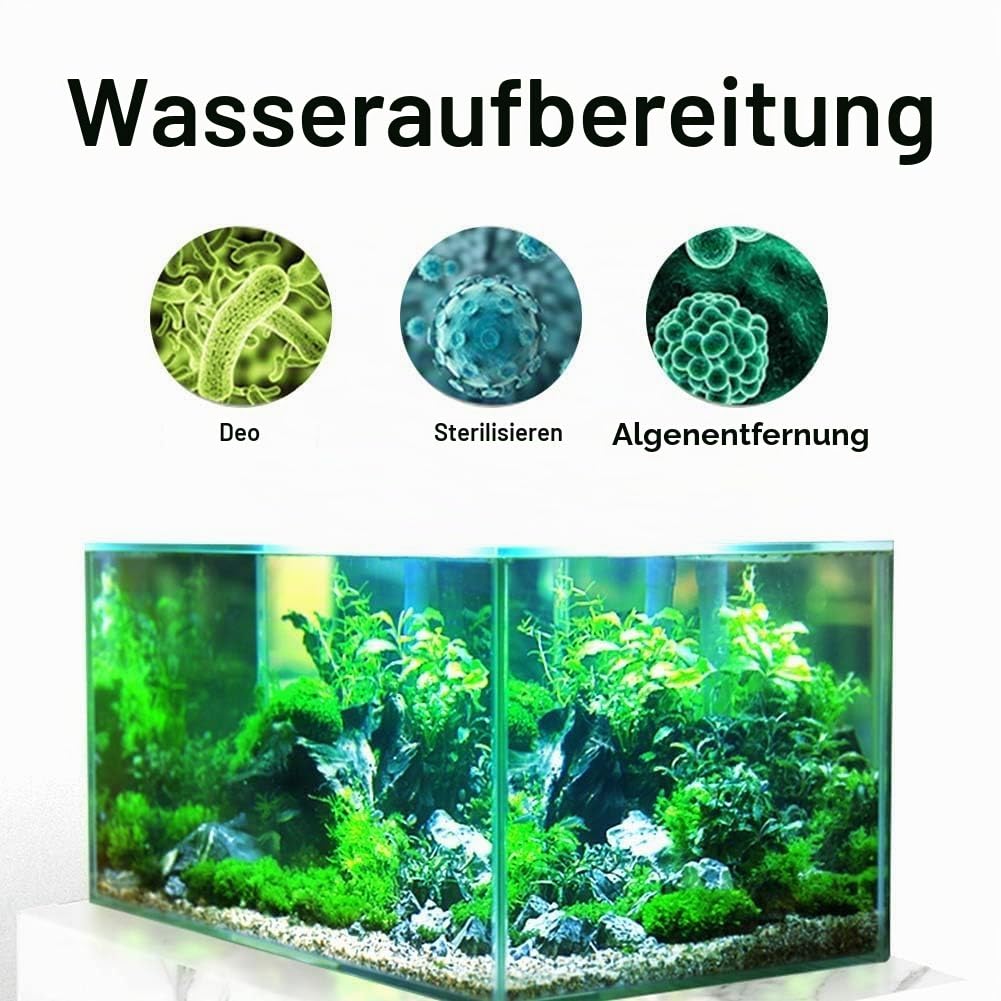 Aquarium UV Sterilisator Licht Wasser Sauber Lampe Tauch UV Licht Algen Bakterien Tötung Lampe für Reinigung von Aquarien Aquarium Pools Fishbowl(11W)