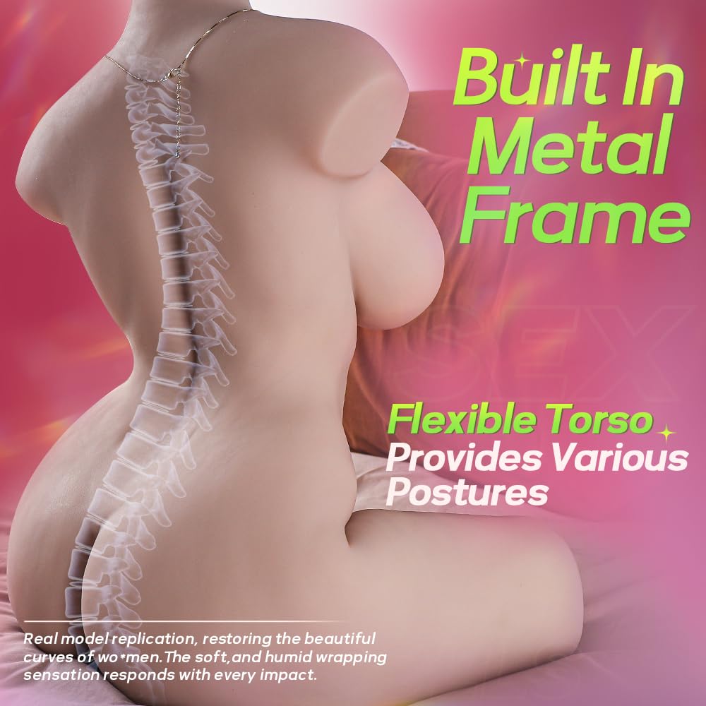 37.5LB Life Size Sex Doll with Flexible Torso, with Realistic Full Size Body Skin Texture, Soft Butt Big Breasts Pussy Ass Masturbation Hole & Breast Sex, Realistic Adult Male Sex Dolls for Orgasm
