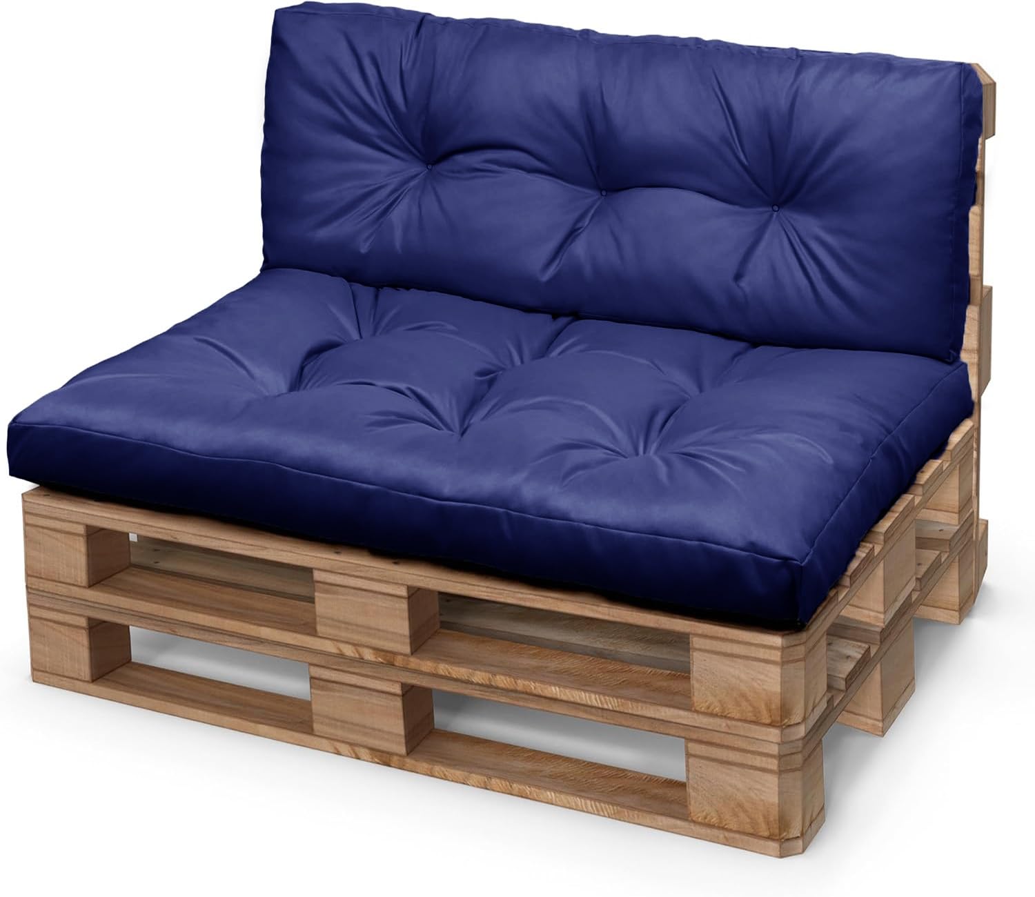 Cuscini for Pallet 120×80 120×60 100×60 80×60, Cuscino Bancale Impermeabile for Internio Esterno,Set di Cuscini for Europallet con Schienale for Divano da Giardino(Marina,120x80+120x40cm)