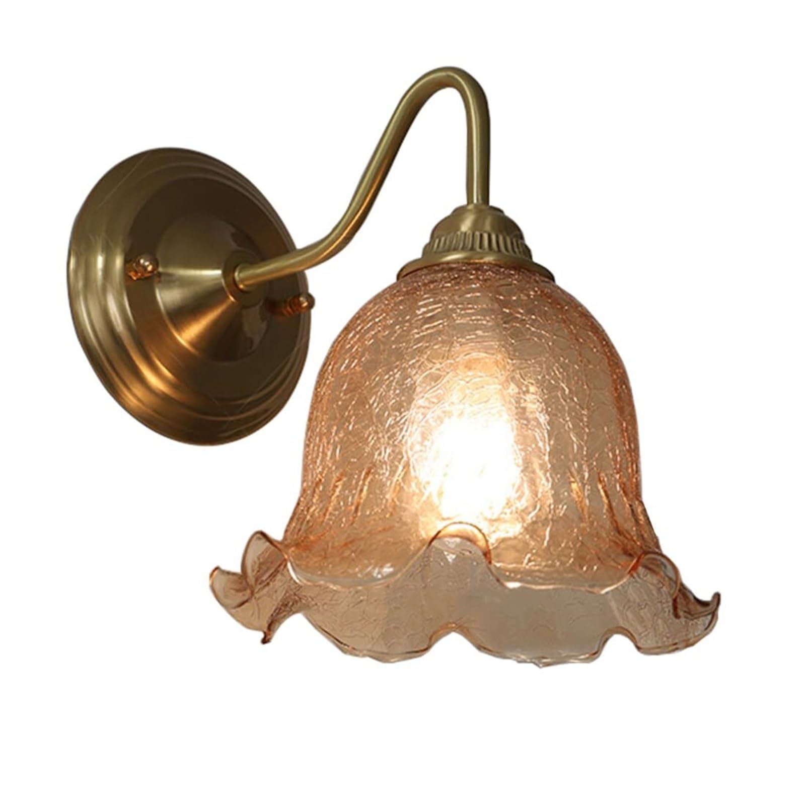 HUAYUSEDF Industrial Glass Shade Modern Wall Sconce E27 Bedside Lamp for Bedroom Kitchen Living Room Restaurant Bar(Style B)