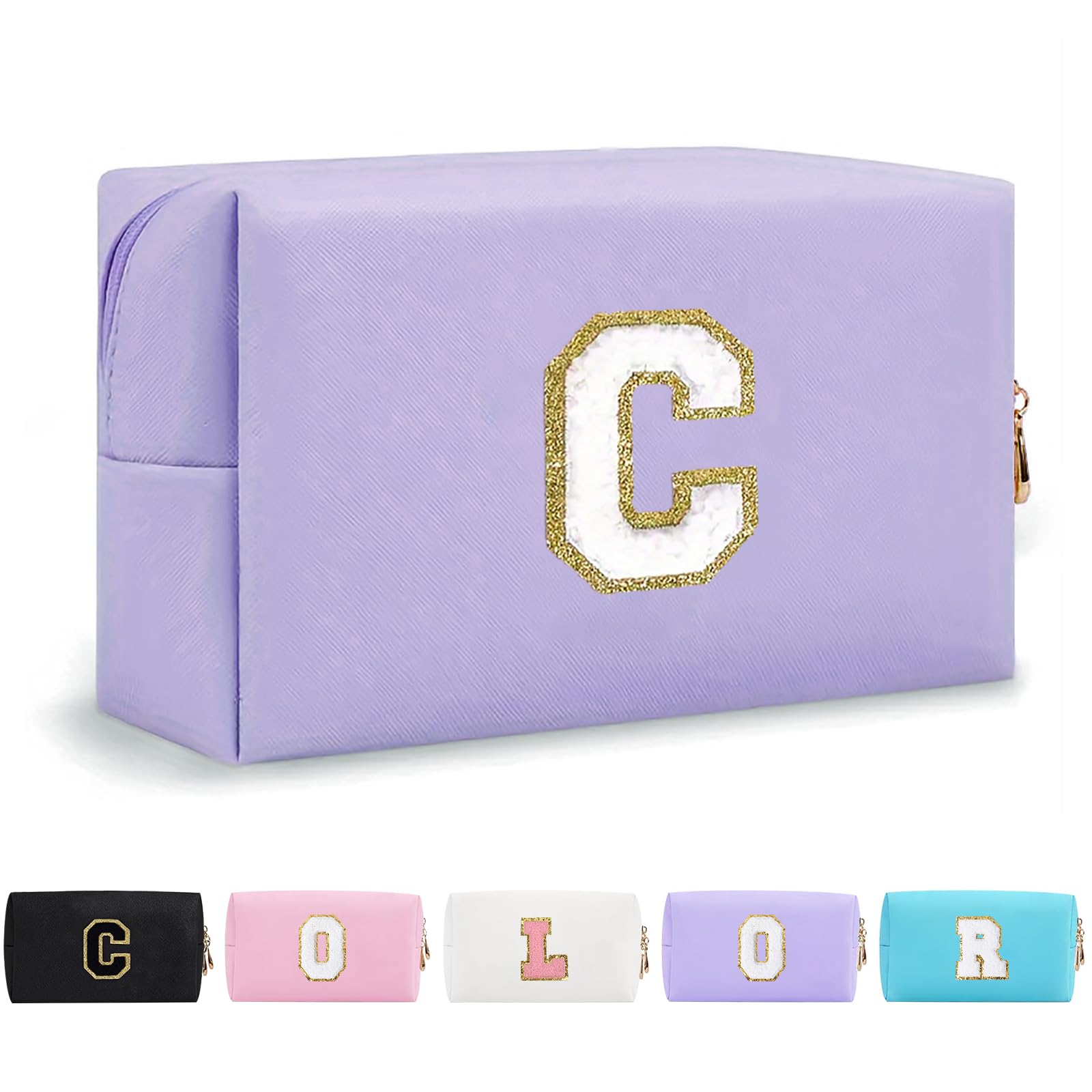 Bolsa de Maquillaje, Bolsa de Cosméticos Impermeable de Viaje, PU Cuero, Neceser de Baño, Bolsa De Aseo Y Almacenamiento para Mujer,Cosas Preppy para niñas Adolescentes (Letra A-Z) — view 30
