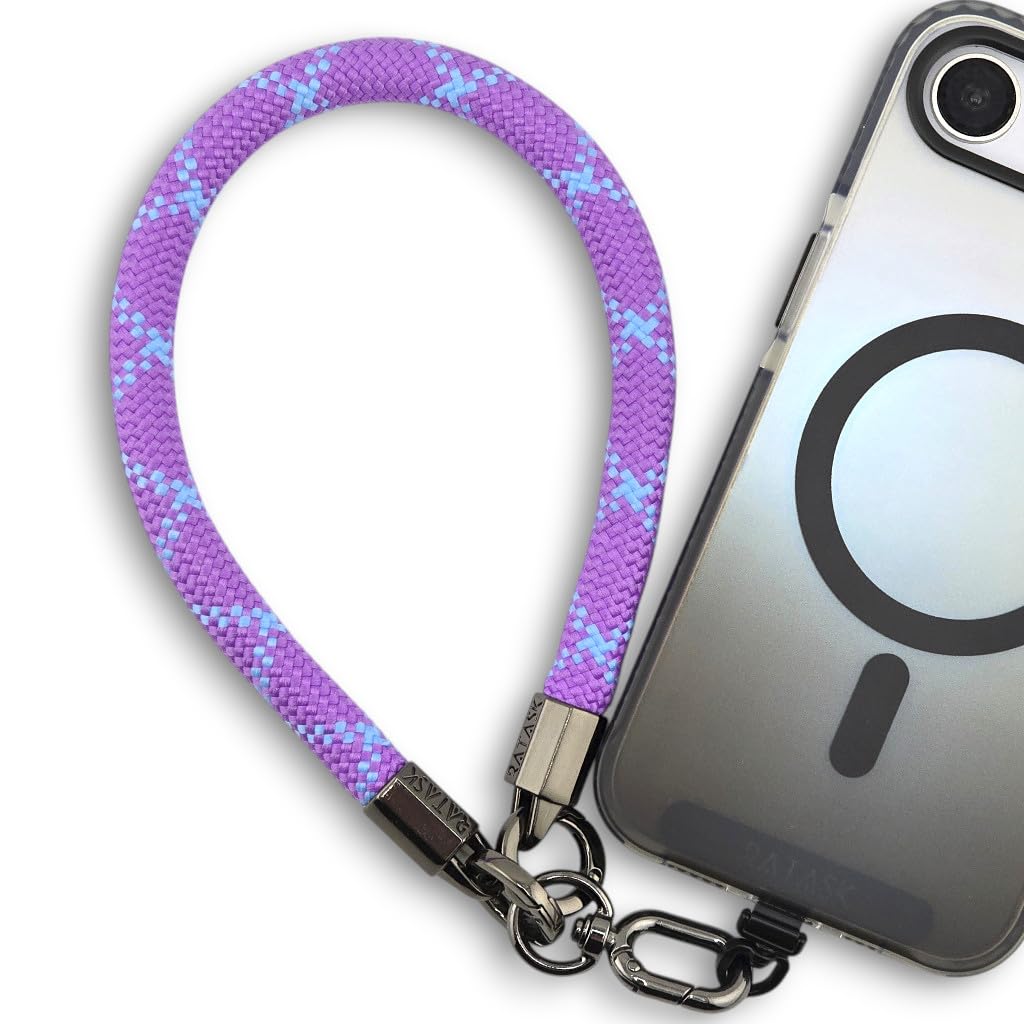 RATASK Wrist Strap Lanyard, Rope Lanyard Wrist Strap for Mobile Phones, Cameras, Keyring, Keychain,Mobile Accessory Pendant, Upgraded Stronger Hardware and Metal Tether Tab (Purple)