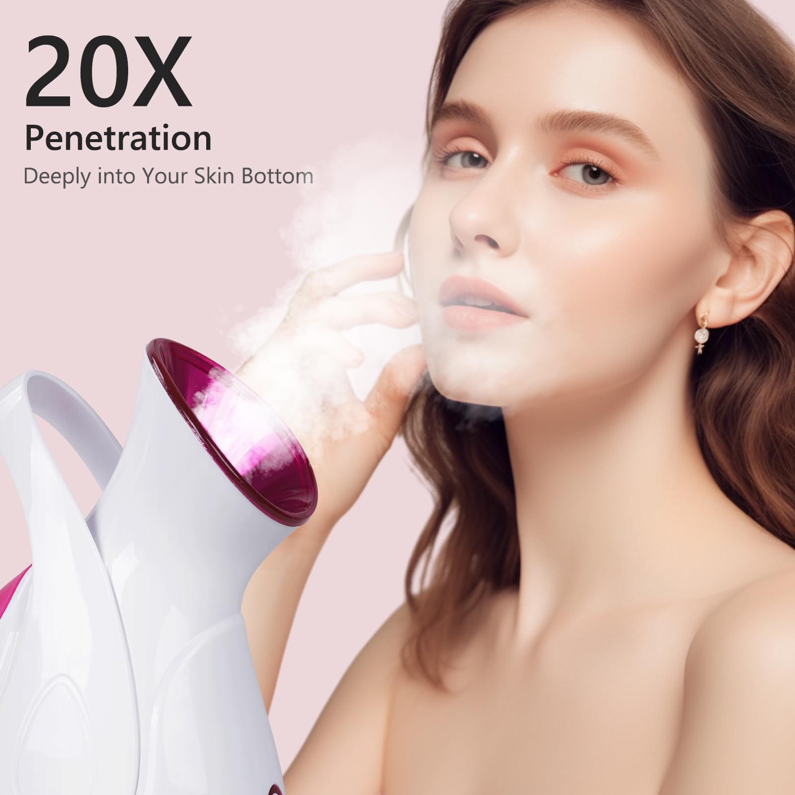 Vaporizador Facial Blanco para Sauna y Spa, Limpieza Facial, Spray Nano Ionic, Humidifier Steamer, Limpieza Profunda de Poros y Espinillas