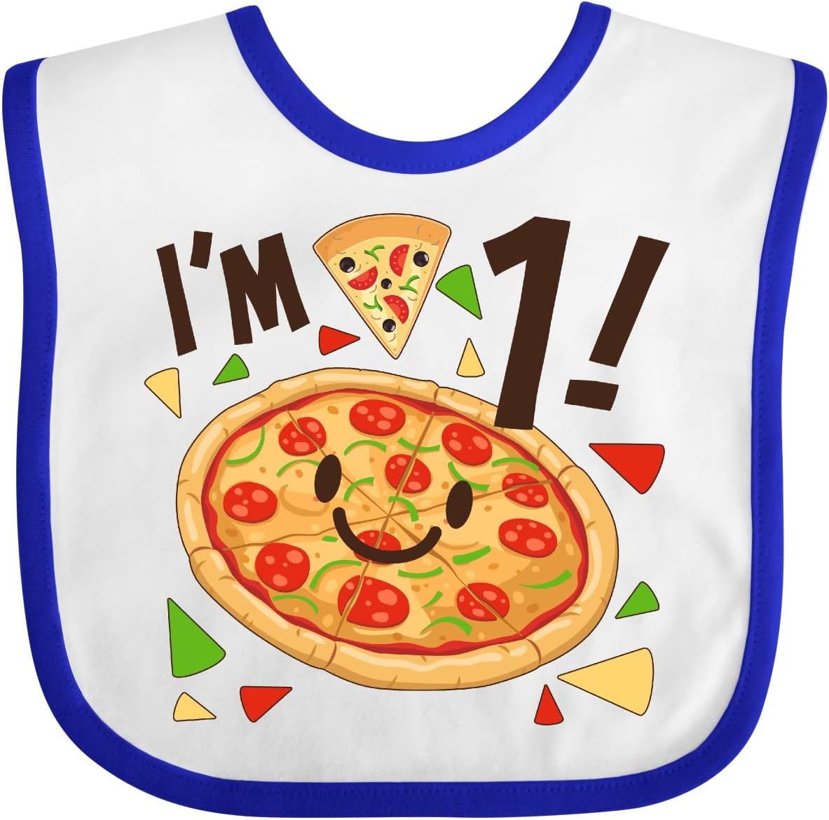 inktastic I'm 1 Pizza Birthday Party Baby Bib