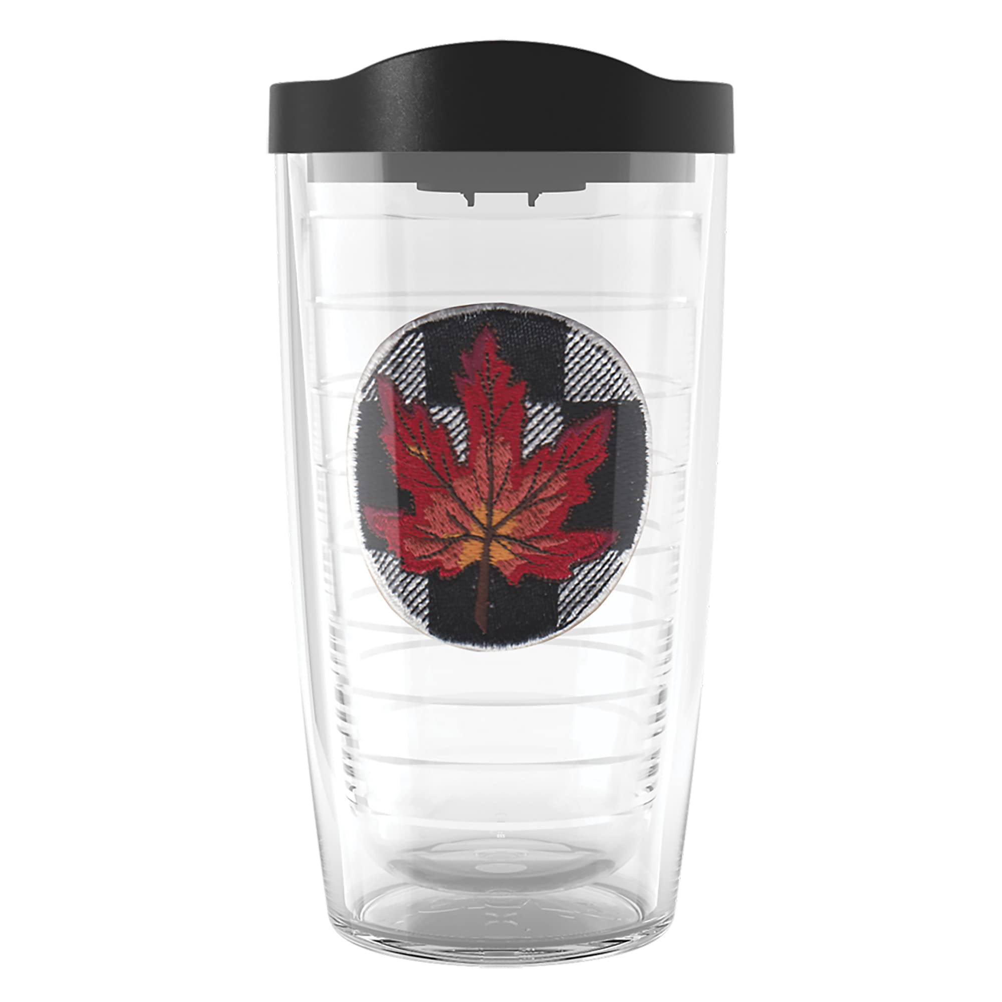 Tervis Doppelwandiger isolierter Becher mit Schachbrettmuster, hergestellt in den USA, hält Getränke kalt und heiß, 473 ml, Rot
