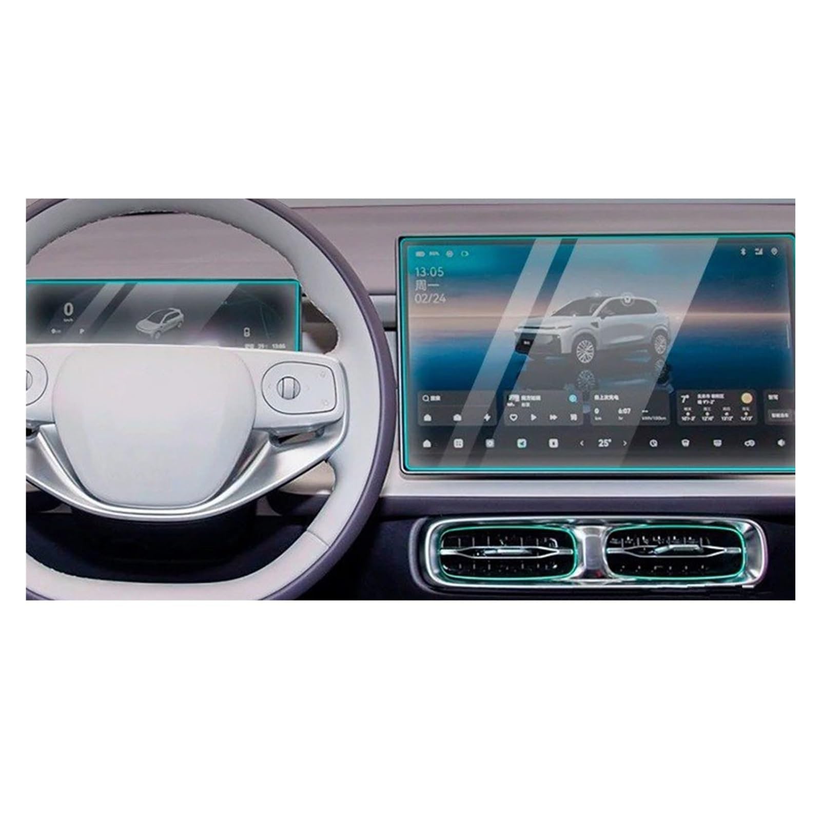 Displayschutzfolie für Autonavigationssystem LEAPMOTOR B10 2025-2026, gehärtete Glasfolie, Zubehör Autonavigation und Armaturenbrett-Displayschutz (B)