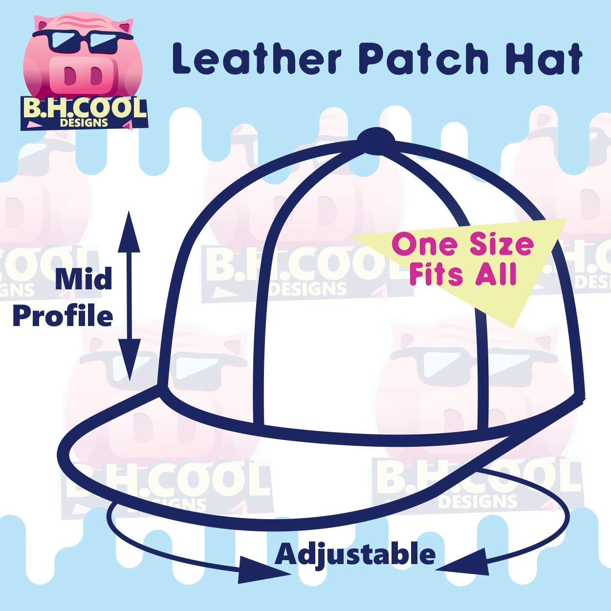 Custom Engraved C112 Trucker Hat - Leather Dk Brown Patch CP07, Blackwhite