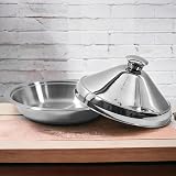 PZL CONCEPT Tajine Induction tout Feux en Acier Inoxydable - Diamètre 24 cm - Plat à Tajine Marocain pour Plaque Induction, Vitrocéramique, Gaz, Halogène et Four - Marmite, Casserole - 4