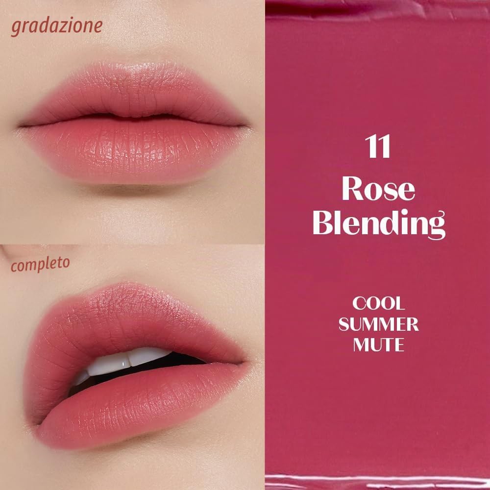 ETUDE Rossetto liquido #11 Rose Blending (23AD) Alta durata, impermeabile e leggero su labbra con finitura opaca