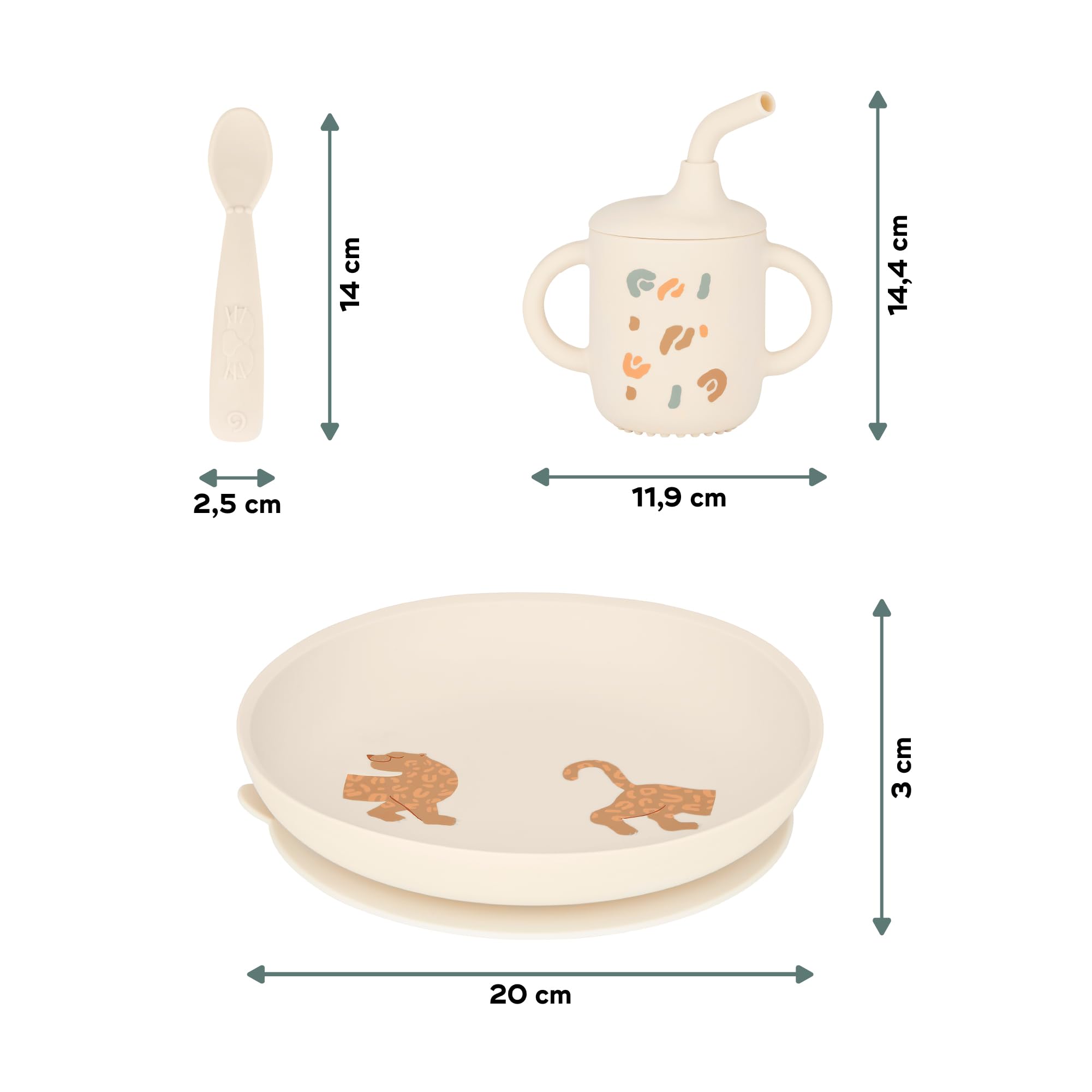 Babymoov Coffret Repas Bébé Comme Un Grand - Dès 9 Mois - Assiette Bébé, 1 Cuillère, Gobelet Bebe - Vaisselle Bébé Diversification Alimentaire - Développé avec Ergothérapeute, Little Roar