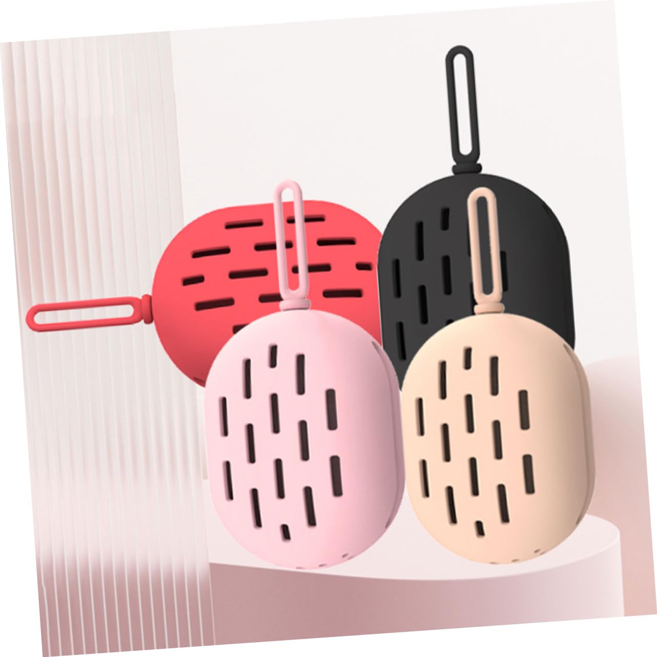 minkissy 8piezas Estuche De Silicona para Esponjas De Maquillaje Contenedor Compacto y Ligero para Viajes y Almacenamiento Neutros
