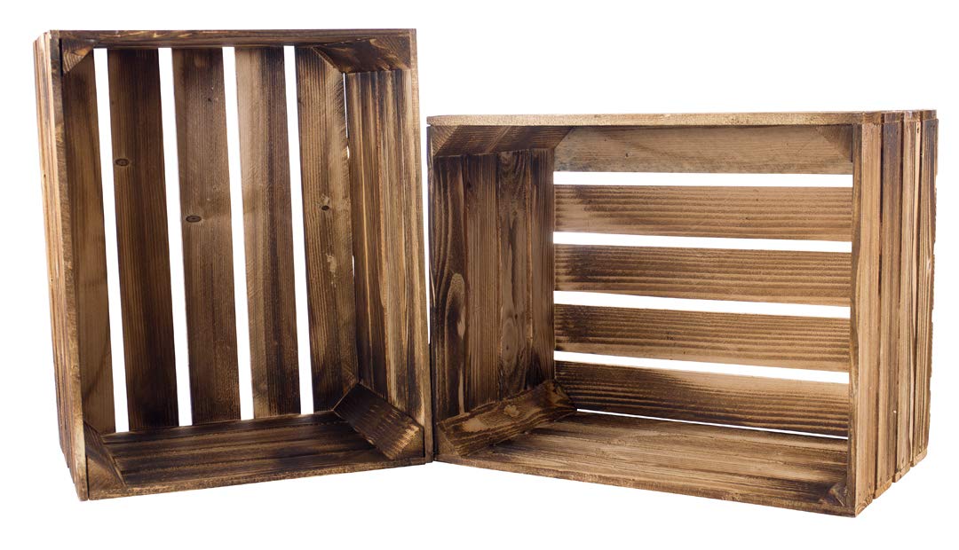 3er set massive Obstkiste Apfelkiste Weinkiste aus dem Alten Land +++ 50 x 40 x 30 cm (GEFLAMMT)
