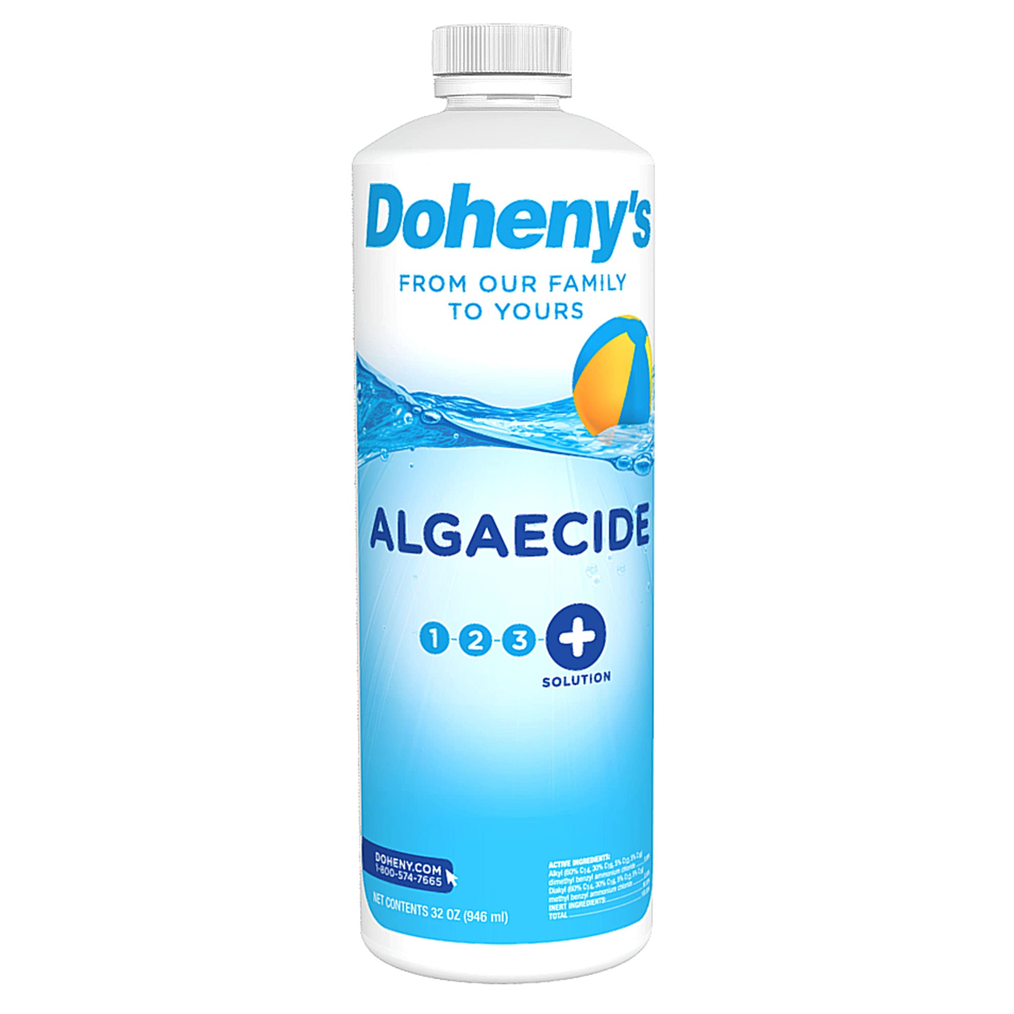 Doheny’s Algaecide | 100% Professional-Grade | Effective Against Most Types of Algae | Works with Chlorine &amp; Bromine Based Pools | Non-Foaming &amp; Non-Staining Formula | 1QT