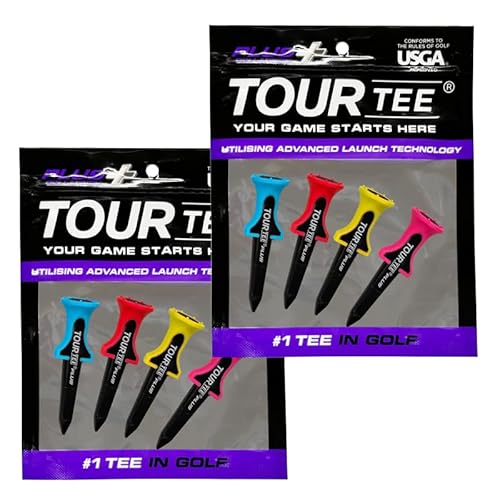 2024年 ツアーティープラス ローランチ 純正品 4本入り ショート&ロング スティフコンカスタム無し TOUR TEE PLUS LOW LAUNCH 55mm / TOUR TEE PLUS T-496 80mm (2パックセット, TOUR TEE