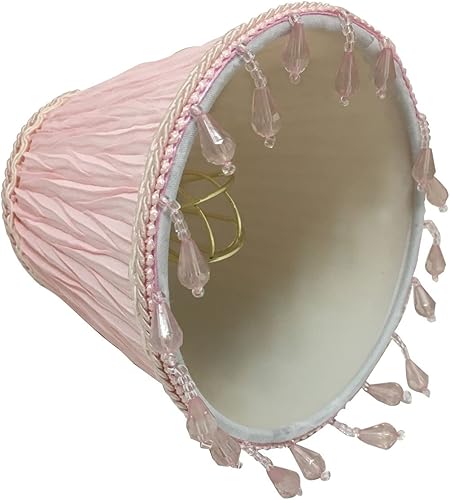 Miniatura 2 de Royal Designs, Inc. Clip on Ruche - Lámpara de araña plisada imperio, pantalla con clip de llama, CSO-1037-5PNK, 3 x 5 x 4.5 pulgadas, rosa, 1