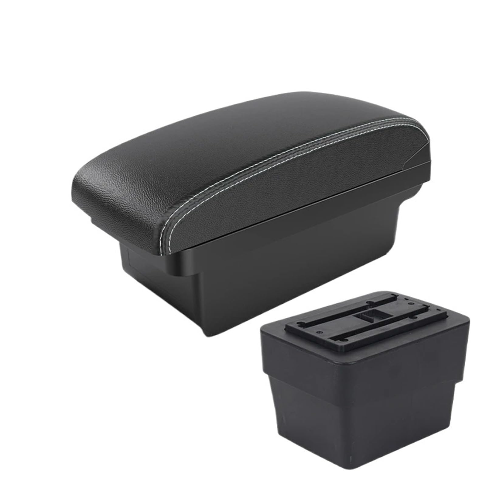 Hguvsjd Armrest Box For Skoda For Octavia For Mk3 For A7 2013-2017 Armrest Box Retrofit Parts Storage Accessories USB Car Armrests(A Black white NO USB)