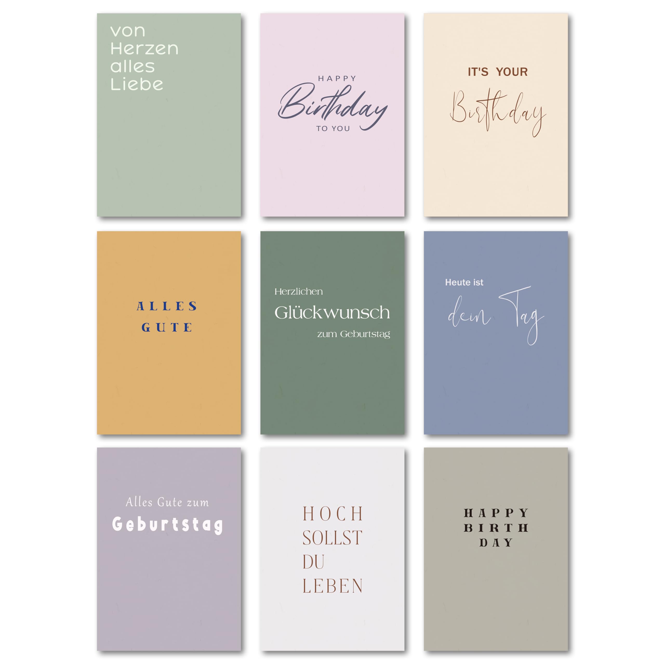 XBOGO 12-teiliges Geburtstagskarten-Set – 10,5x15,5cm Mit Umschlägen & 18 Aufklebern, Für Jeden Anlass