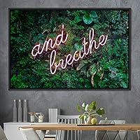 Framed Canvas Wall Art Illuminated Words 3D Industrial Inspirational Multicolor Neon Pop Art Quotes Typography Urban - 16x24 inches