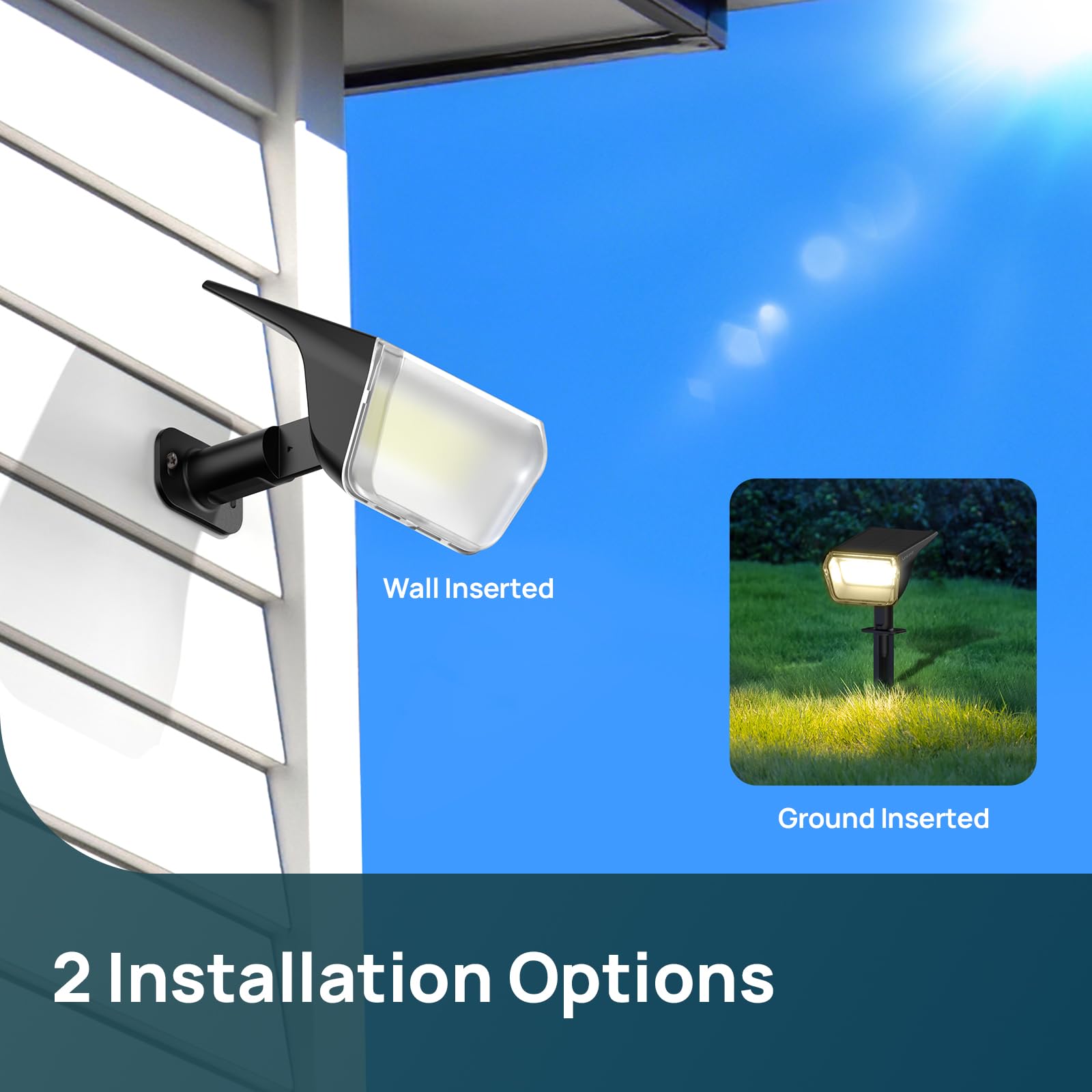 Linkind 60 lampade solari a LED per esterni, 800 lm, durata ultra lunga, luce bianca calda, illuminazione solare da giardino con algoritmo di scarica intelligente, IP67 per vialetti, cortile, 6 pezzi