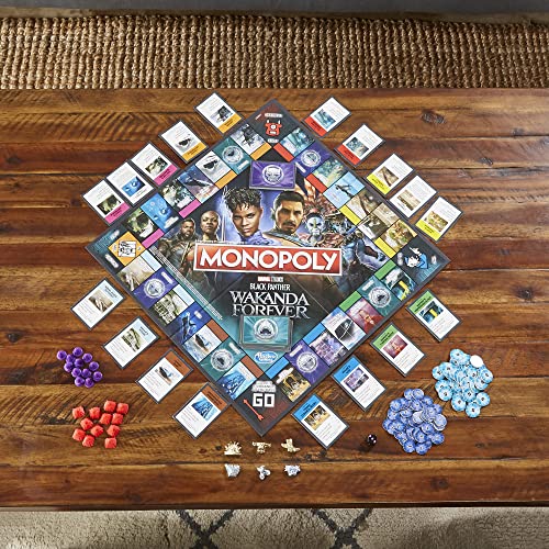 MONOPOLY : Marvel Studios' Black Panther : Wakanda Forever Edition Jeu de société pour familles et Enfants à partir de 8 Ans, Jeu pour 2 à 6 Joueurs – Image 3