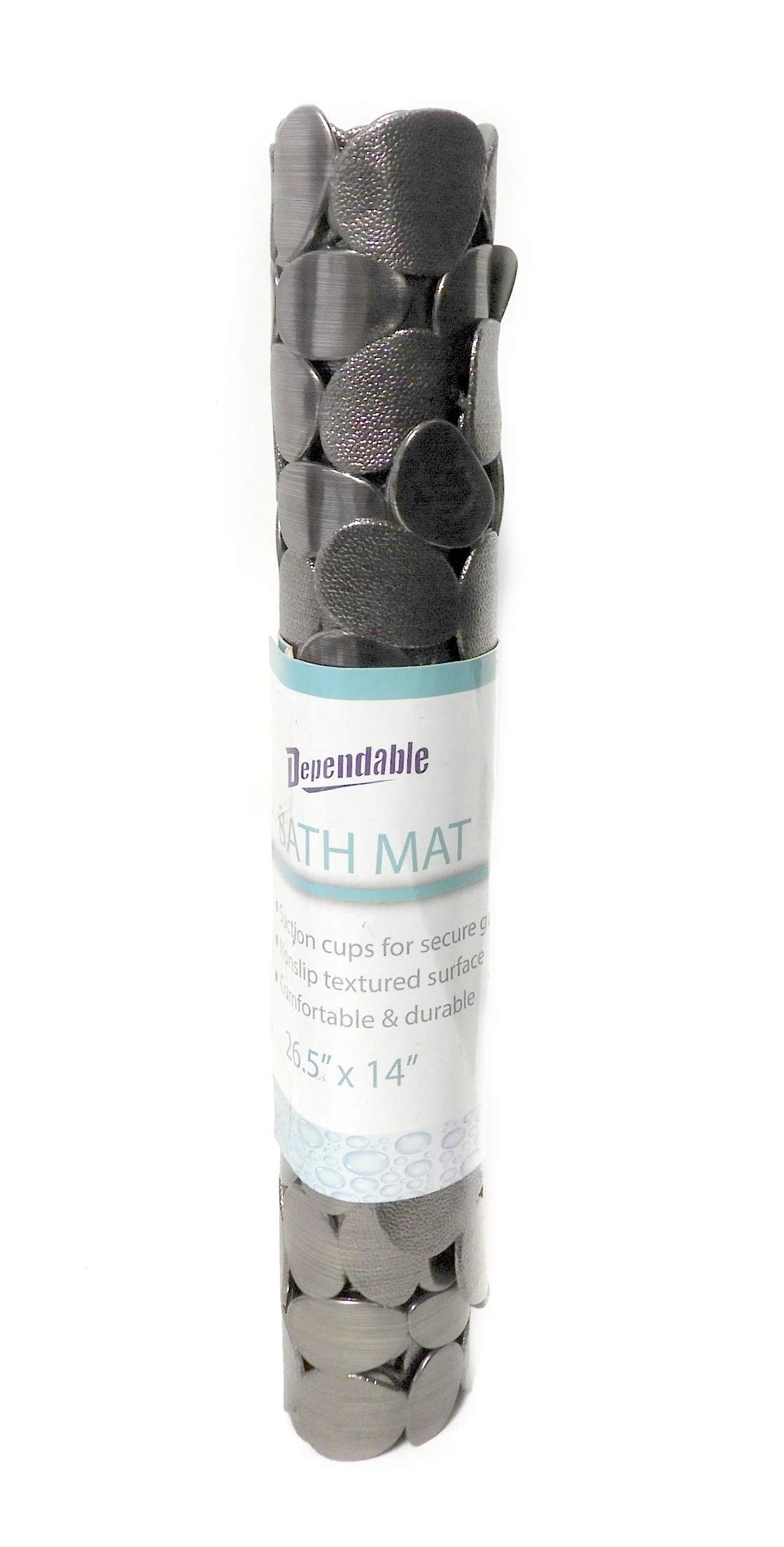 Dependable Industries inc. Essentials Nonslip Metallic Pebble Bathtub Mat with Suction Cups 26.5