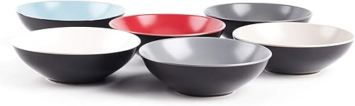 Miniatura 6 de Colors Life juego de vajilla, exterior negro brillante con interior de color mate